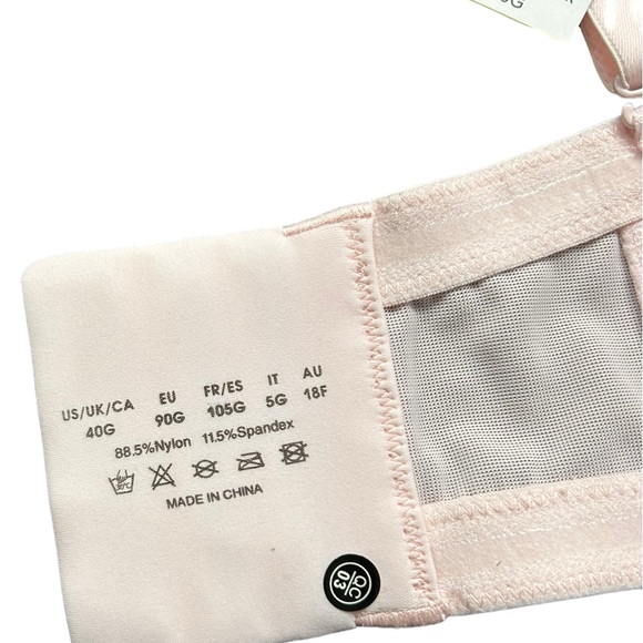 WINGSLOVE light pink underwire push up convertible bra size 40G NWT - Picture 12 of 13